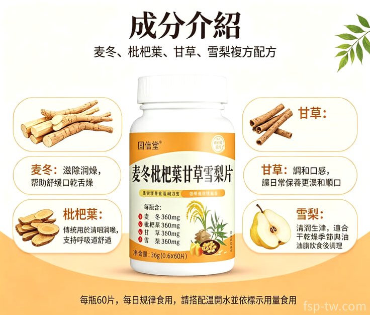 麥冬枇杷葉甘草雪梨片產品介紹